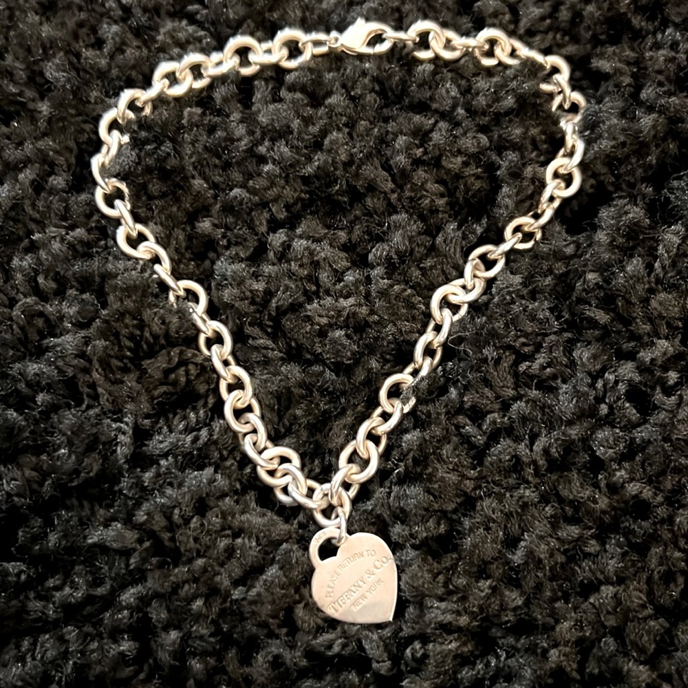 Tiffany Heart Tag Chain Link Necklace